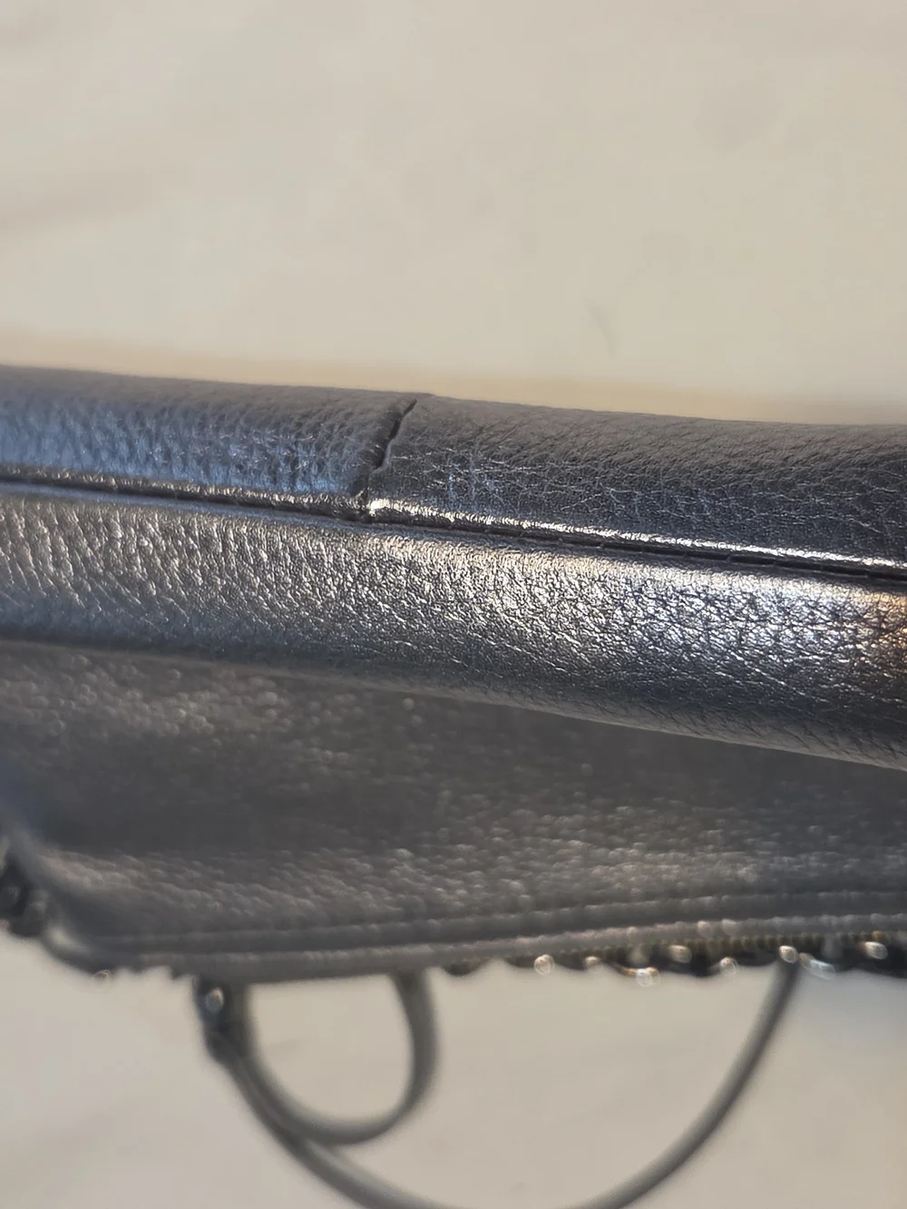 HOBO International Sable Metallic Shimmer Leather Ring Wristlet Clutch Bag